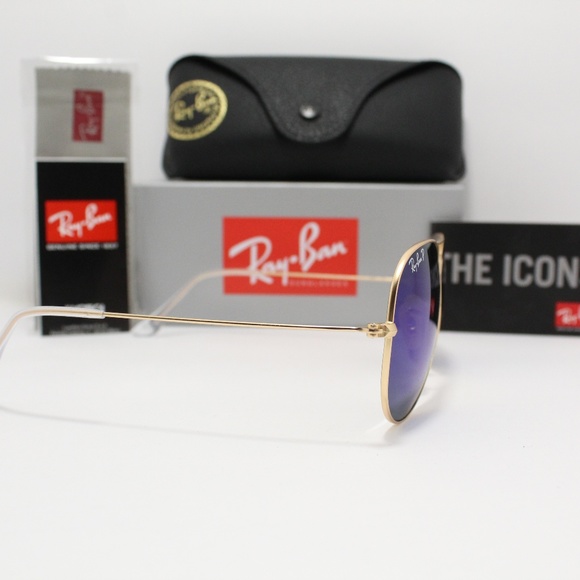 NEW!! RAY-BAN RB 3025 112/4L POLARIZED BLUE FLASH - Picture 5 of 7